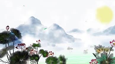 中国风无限循环荷花池塘舞台背景视频视频的预览图